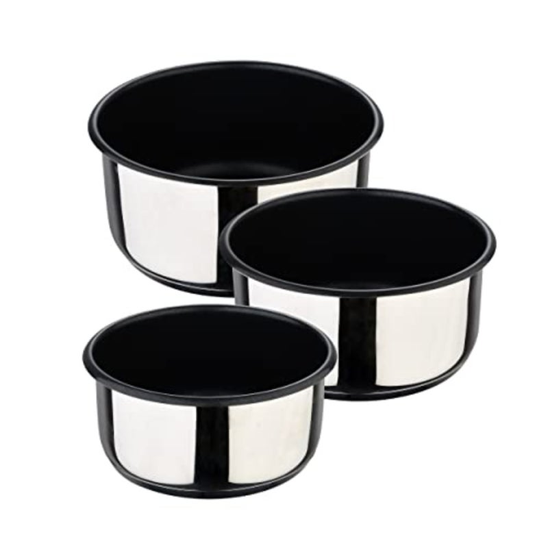CLICKandCOOK 3-Piece Fying Pan Set Stainless Steel and Non-Stick Includes 3 Saucepans of 16, 18 and 20 cm + Removable Ergonomic Handle For All Types of Cookers and Ovens - Image 4