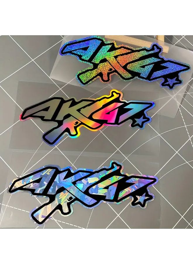 2PCS Laser K47 Motorcycle Sticker 5.91x2.56 Inch Waterproof Scratch Resistant Decal - Image 3