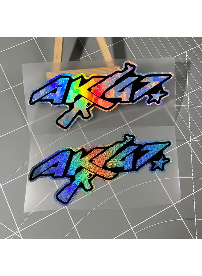 2PCS Laser K47 Motorcycle Sticker 5.91x2.56 Inch Waterproof Scratch Resistant Decal - Image 5