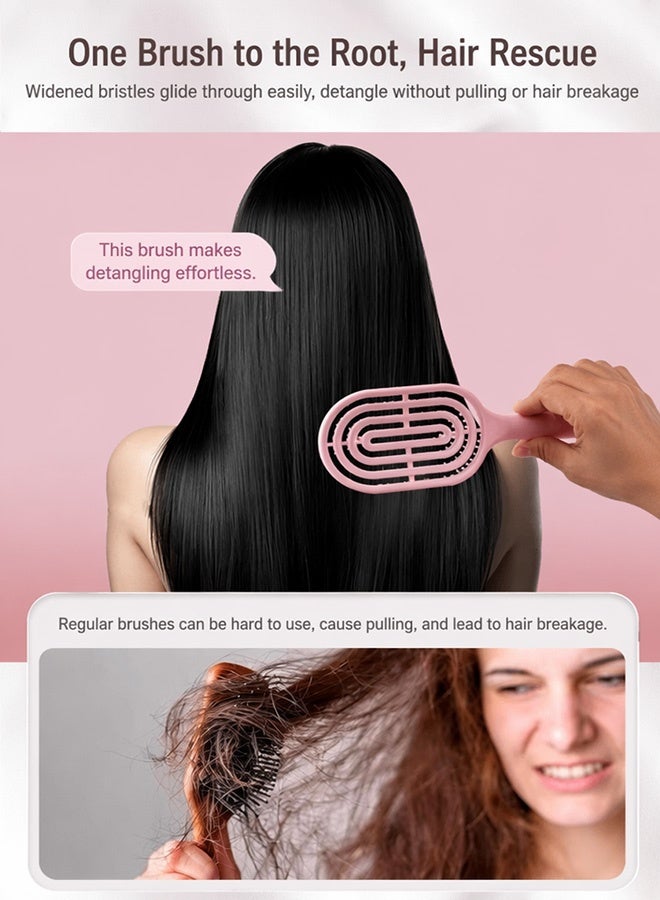 Kalythia Hair Brush for Women Volumizing Detangling Scalp Massage Anti Static Pocket Comb for Fine Thin Hair Styling Travel Daily Use (Pink) - Image 3