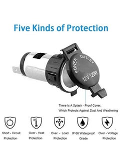 SOLDOUT Car Accessories Waterproof Heat Resisting Plastic Power Socket DC 12V 120W Motorcycle Car Tractor Cigarette Lighter Plug Outlet  - Image 2