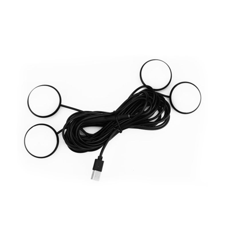 أضواء USB أسفل مقاعد السيارة باللون الأزرق - طقم إضاءة محيطية داخلية مكون من 4 شرائح LED للسيارات وسيارات الدفع الرباعي والشاحنات - Image 2