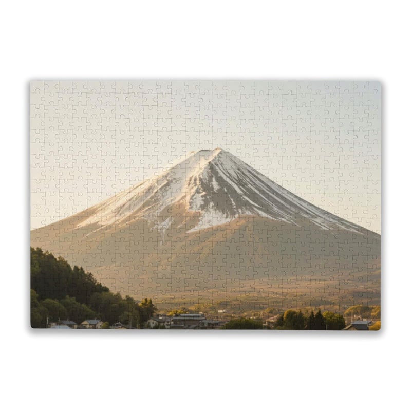 1000 Pieces Adult Wooden Puzzle Beautiful Mount Fuji And Pagoda Sunset View Educational Family Fun - Image 2