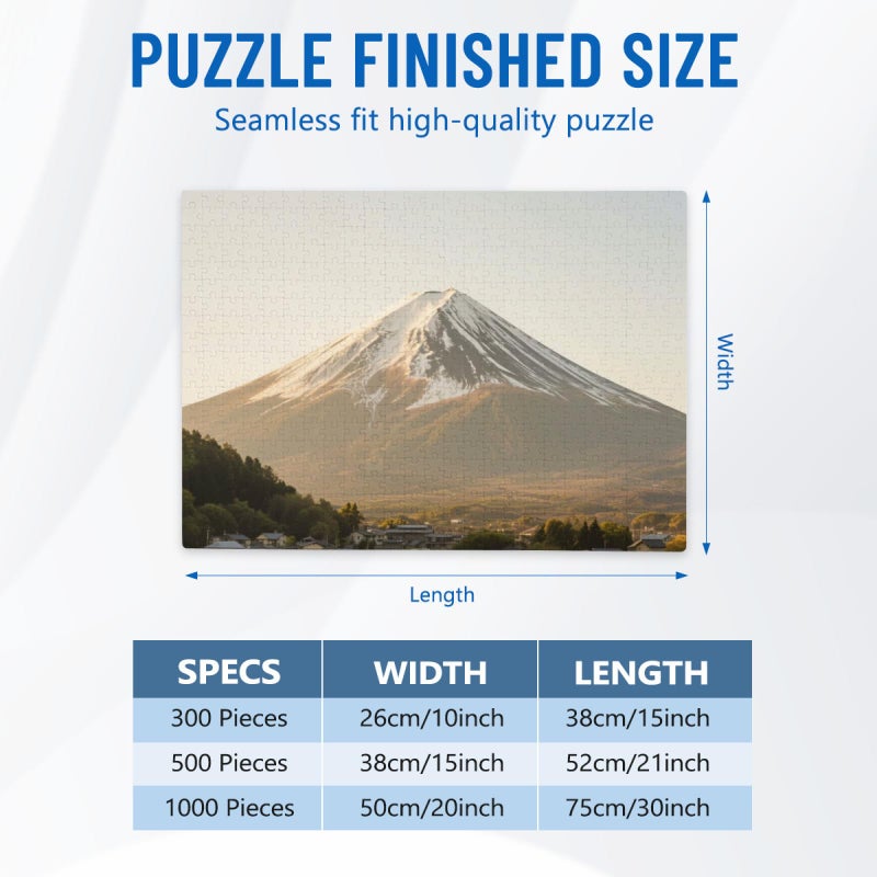 1000 Pieces Adult Wooden Puzzle Beautiful Mount Fuji And Pagoda Sunset View Educational Family Fun - Image 3