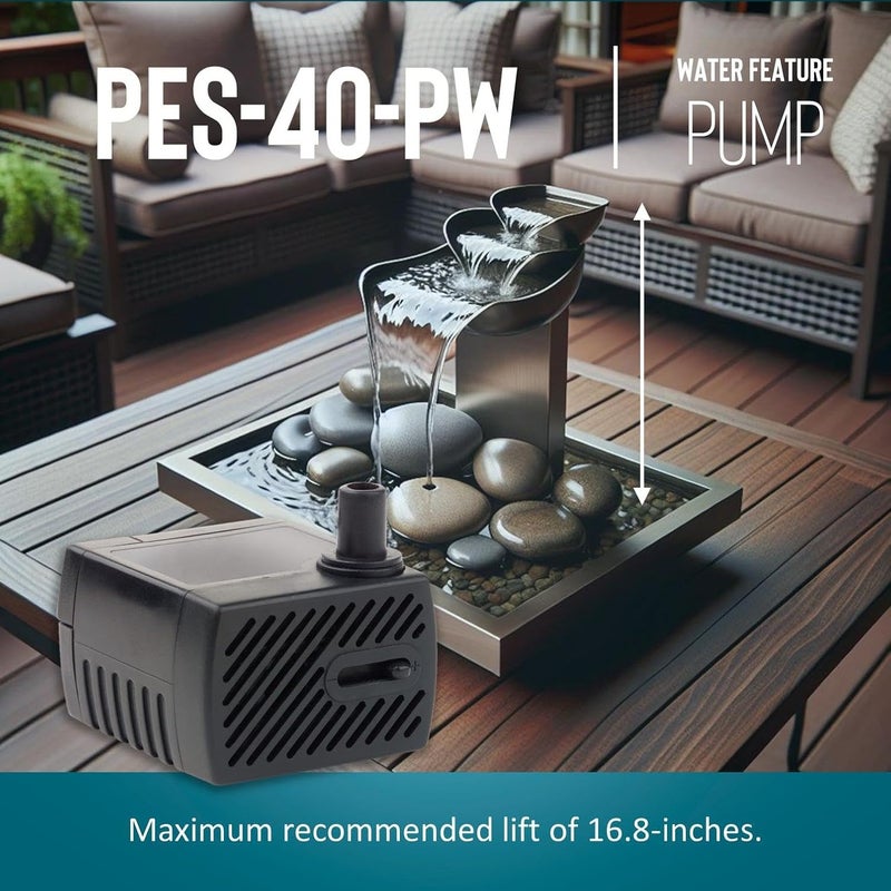 Little Giant 566713 PES-40-PW Submersible Statuary Fountain Pump - 40 GPH - Image 5