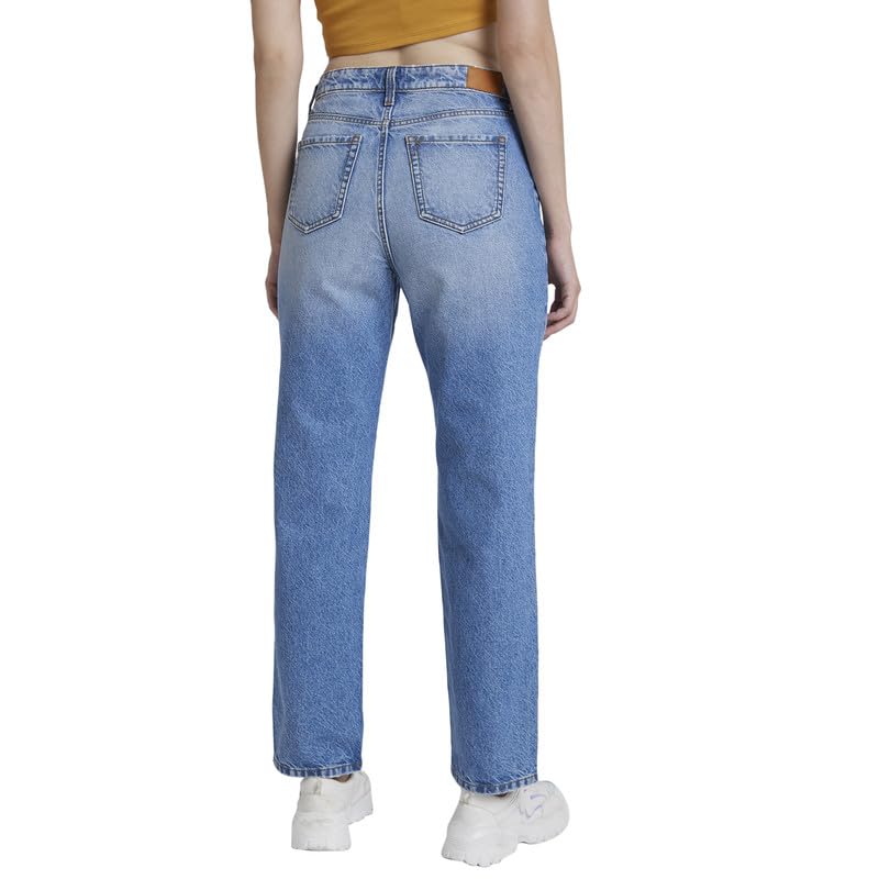 Spykar Women Light Blue Cotton Wide Leg Fit Ankle Length Clean Look Jeans -(Bella-Wide Leg) - Image 3