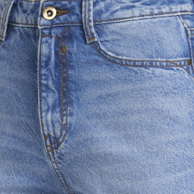 Spykar Women Light Blue Cotton Wide Leg Fit Ankle Length Clean Look Jeans -(Bella-Wide Leg) - Image 5