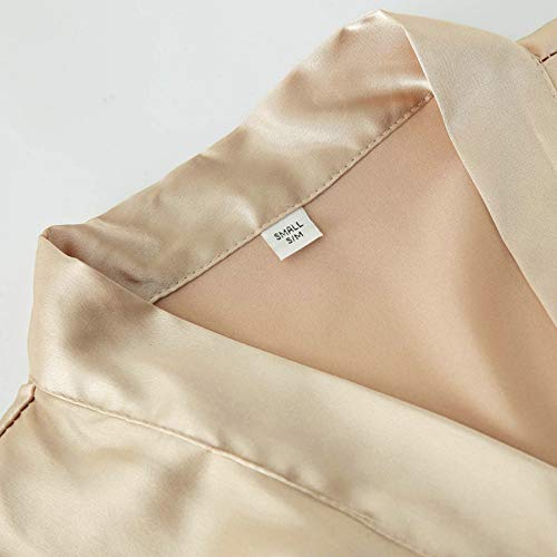 owiter Satin Robe for women Short Bride and Bridesmaid Rose Gold Dressing robe for Wedding Party… (US, Alpha, X-Large, Regular, Regular, rose gold maid of honor) - Image 5