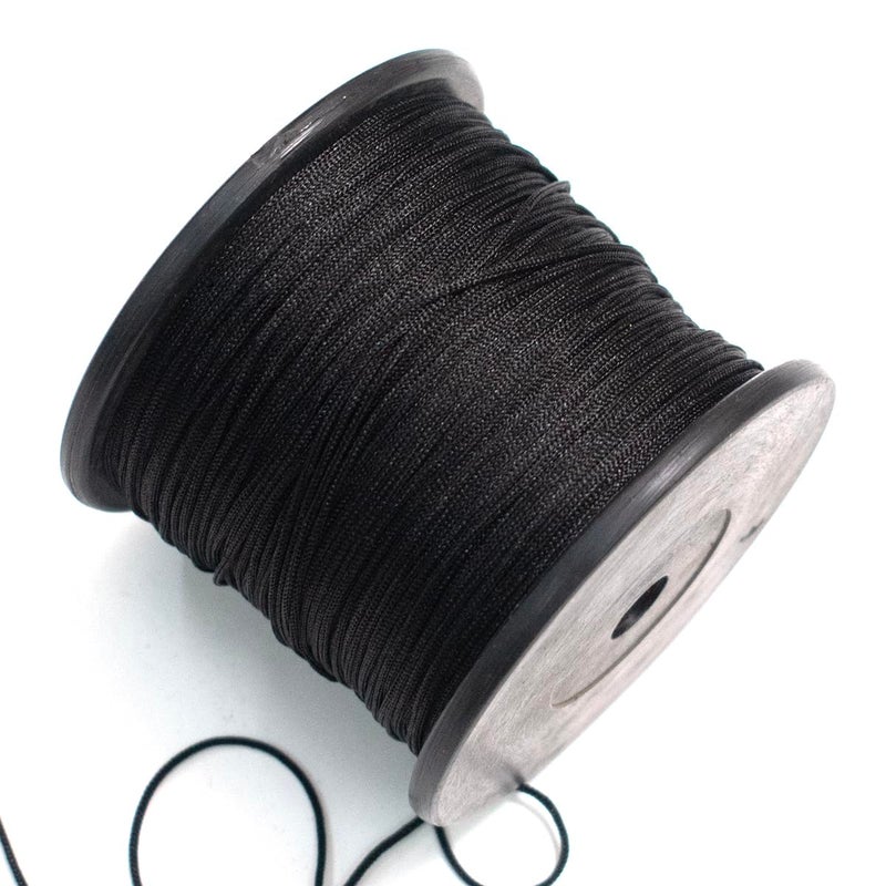 Embroiderymaterial 1 MM Thick Black Nylon Thread/Dori for Jewellery Making, Bracelet Making, Craft, Sewing, Crochet, Macrame, Rakhi, (1Roll, 105 Meters) - Image 1