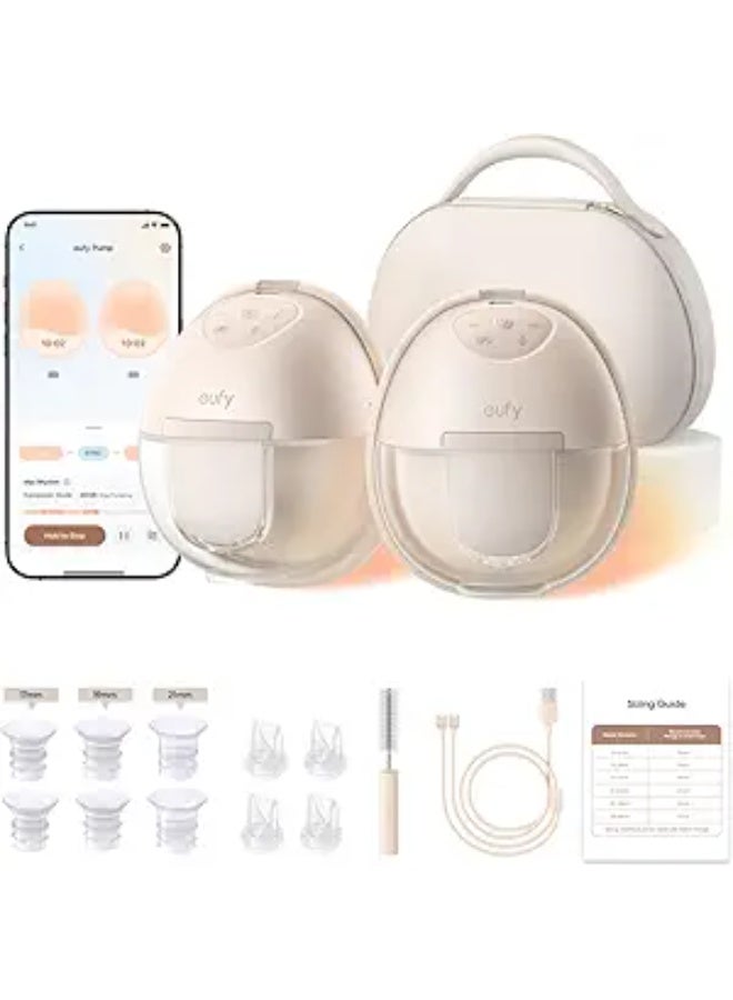 eufy Security Heated Wearable Breast Pump S1 Pro, Slim Hands-Free with Industry-Leading HeatFlow Tech, Wireless Charging Case, App-Controlled OptiRhythm, Hospital-Grade Suction, in-Bra Use - Image 1