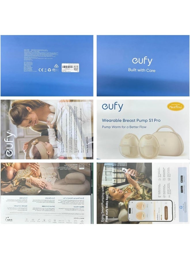 eufy Security Heated Wearable Breast Pump S1 Pro, Slim Hands-Free with Industry-Leading HeatFlow Tech, Wireless Charging Case, App-Controlled OptiRhythm, Hospital-Grade Suction, in-Bra Use - Image 2