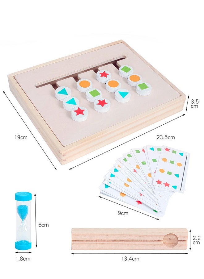 joyzzz - Montessori Sliding Puzzle Color, Shape Matching Wooden Toy - Image 1