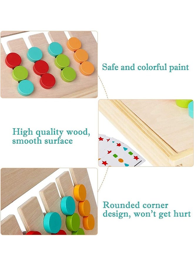 joyzzz - Montessori Sliding Puzzle Color, Shape Matching Wooden Toy - Image 1