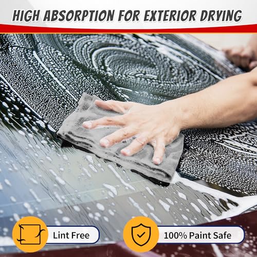 FIXSMITH Shop Towels, Pack of 200, Grey Microfiber Cleaning Cloth Bulk, Microfiber Towels for Cars, All-Purpose Absorbent Cleaning Rags, Dust Cloth for Automotive, Mechanic, Garage, 11.5 x 11.5 inch - Image 5