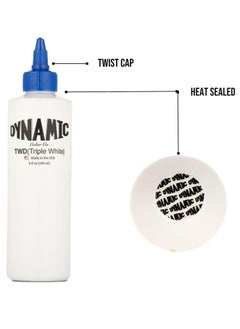 Dynamic Dynamic Color Co- Triple White Tattoo Ink, Sterilized, Made in USA, 8 oz Bottle  - Image 3