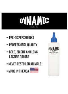 Dynamic Dynamic Color Co- Triple White Tattoo Ink, Sterilized, Made in USA, 8 oz Bottle  - Image 4