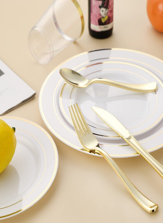 N9R 50PCS Gold Plastic Forks, Solid, Durable and Heavy Duty Plastic Forks Disposable, Perfect Plastic Utensils for Parties, Thanksgiving, Christmas and Daily Use - Image 3