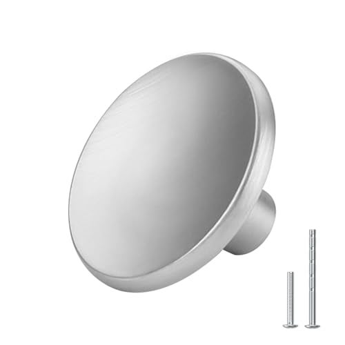 goldenwarm 10 Pack Brushed Nickel Cabinet Knobs Kitchen Hardware Round Drawer Knob for Sliver Cabinets Handles Closet Door Pulls Zinc Alloy - Image 1
