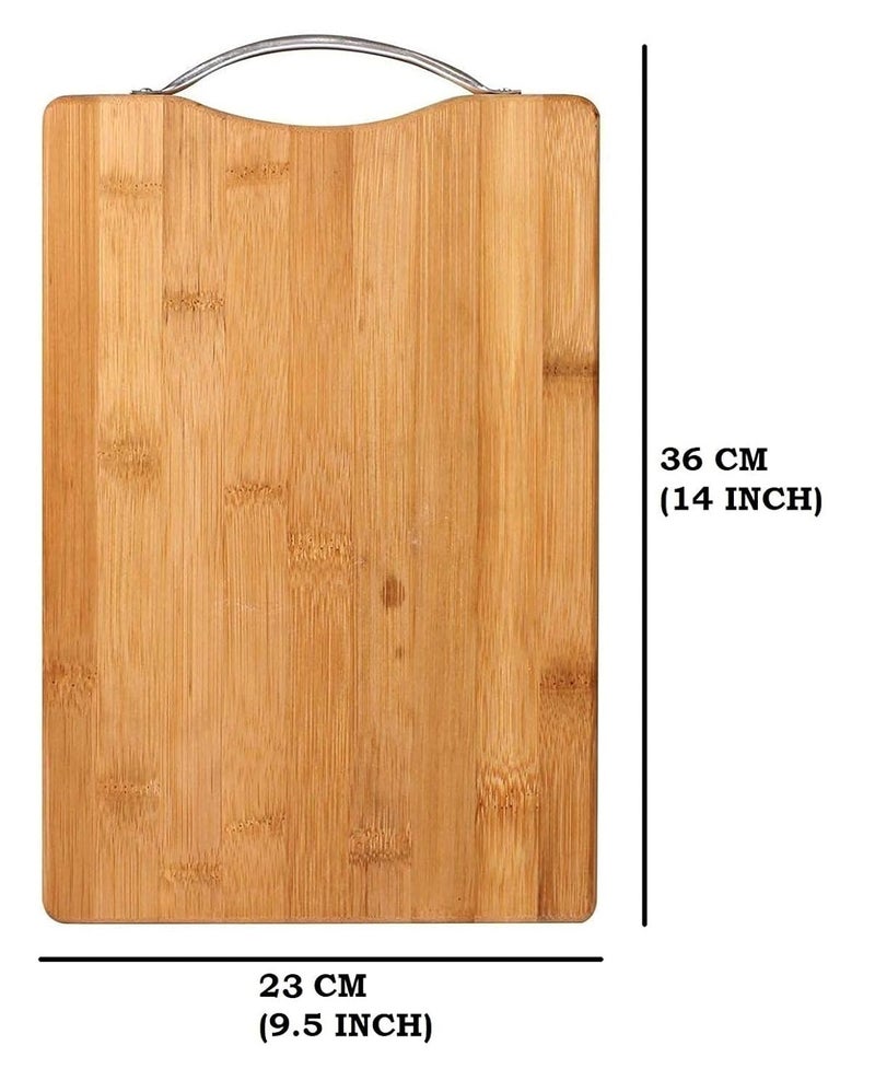 Trendegic Medium NonSlip Wooden Vegetable Fruit Meat Cutting Slicing Chopping Board with Stainless Steel Handle - Image 5