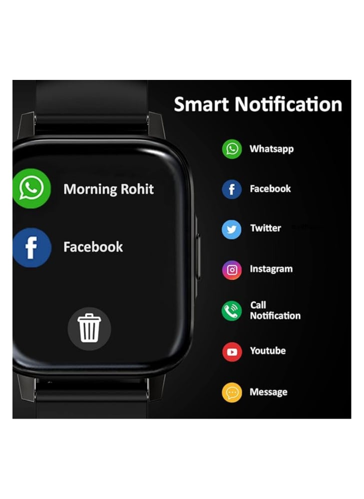 Maxima - Maxima Max Pro X5 Smartwatch with 1.7” Full-Touch Largest Display & Ultra Brightness of 450 Nits, HRM & SpO2, Up to 15 Day Battery Life, 20+ Sports Mode & Unlimited Customized Watch Faces - Image 1