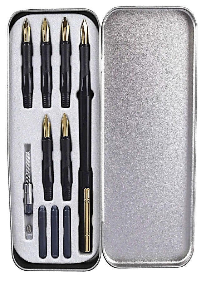 Faded Calligraphy Pen Set 6 Nib Kit with 3 Ink Cartridges, Fountain Pen in Tin Box for Beginners & Professionals, Great for Hand Lettering, Writing & Art, Includes Converter - Image 1