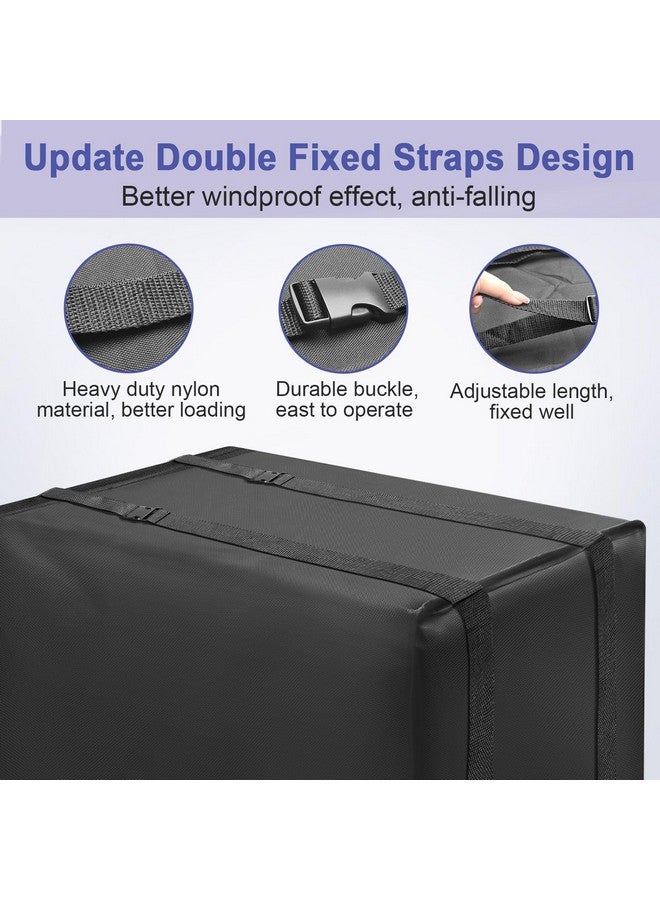 Luxiv 600D U Shaped Window Air Conditioner Cover for Midea U-Shaped AC, Luxiv Black Outdoor Window AC Waterproof Cover for U-Shaped Winter AC Unit with 2 Straps (Black, 20.6x12.4x13.5)  - Image 2
