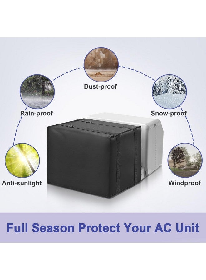 Luxiv 600D U Shaped Window Air Conditioner Cover for Midea U-Shaped AC, Luxiv Black Outdoor Window AC Waterproof Cover for U-Shaped Winter AC Unit with 2 Straps (Black, 20.6x12.4x13.5)  - Image 5
