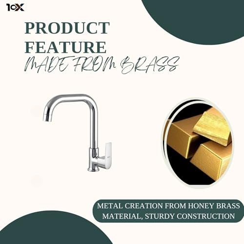 10X Brass Swan Neck SN-91110 Washbasin Tap/Kitchen Tap Table/Deck Mount Chrome Finish Rotatable Spout - Image 5