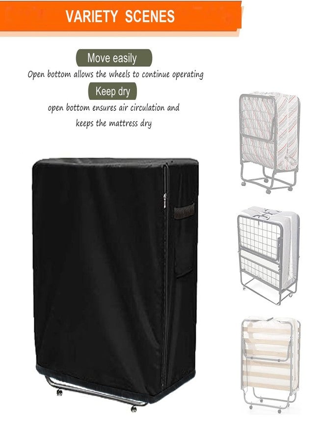 SEHXIM Folding Bed Storage Cover, Rollaway Bed Protector, Twin Size, Black, Adjustable Drawstring (39 Inch) - Image 3