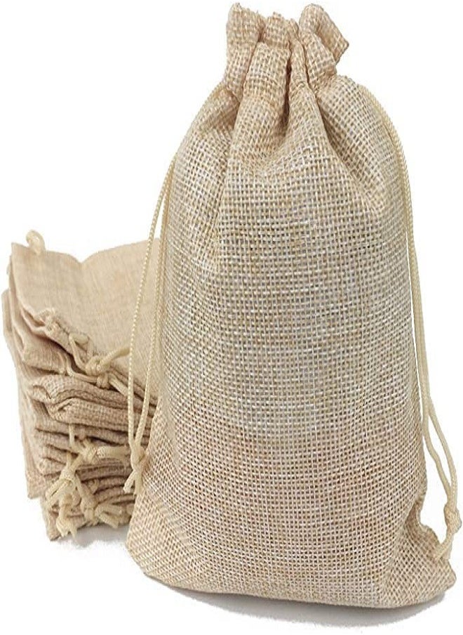E COMMERCE  BAG Natural Linen Burlap Gift Bags for Jewelry Sacks Candy Chocolate Birthday and shower Party Anniversaries Gift Bags 20 Pcs  - Image 2