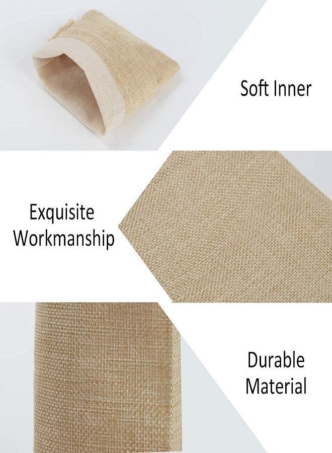 Natural Linen Burlap Gift Bags for Jewelry Sacks Candy Chocolate Birthday and shower Party Anniversaries Gift Bags 20 Pcs