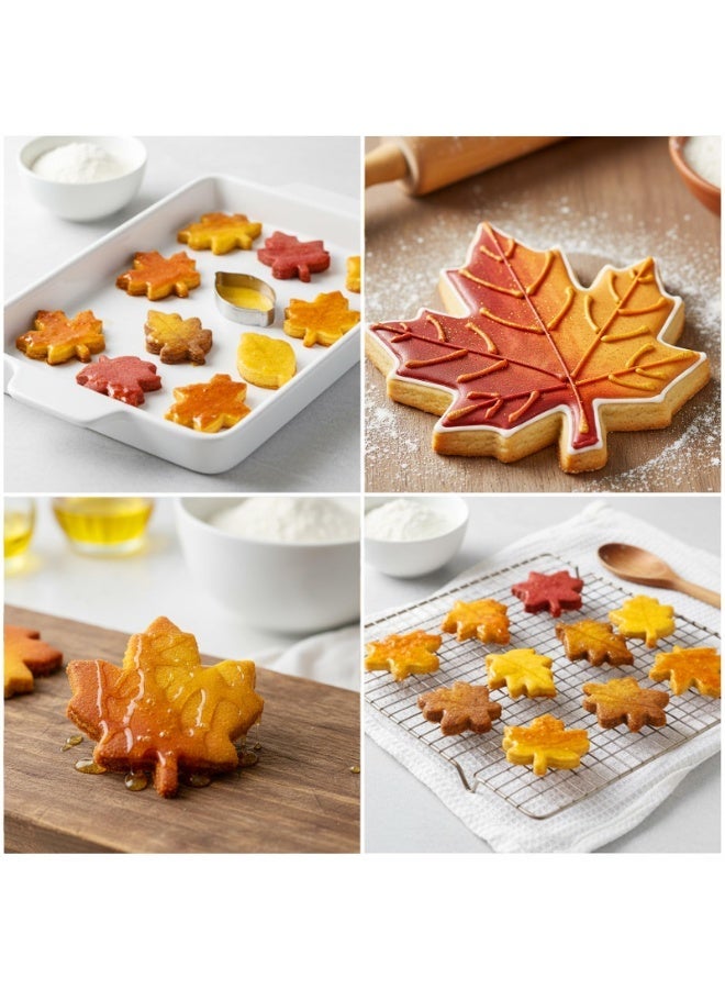 4Pcs Stainless Steel Leaf Cookie Cutter Set, Maple & Oak Shapes Biscuit, DIY Baking Tool for Holiday Birthday Party Decor - Image 5