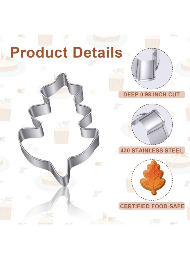 4Pcs Stainless Steel Leaf Cookie Cutter Set, Maple & Oak Shapes Biscuit, DIY Baking Tool for Holiday Birthday Party Decor - Image 3