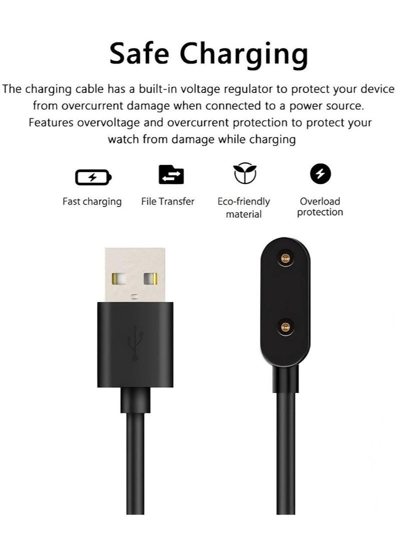 HL-Tech 1M USB Charging Cable for Huawei Band 8/9/7/6/6 pro/Watch Fit/Fit2/Fit3/Fit mini/Honor Band 9/Honor Band 8/Honor Band 7/Honor Band 6 pro/Honor Band 6/Honor Watch ES/Huawei S-TAG Running and Cycling Dynamic Sensor/Huawei Children's Watch 5X pro/Huawei Children's Watch 5X/Huawei Children's Watch 4X pro/Huawei Children's Watch 4X Universal magnetic charging cable,Smart Watch Accessories Dock Charger Adapter Cable Black - Image 5