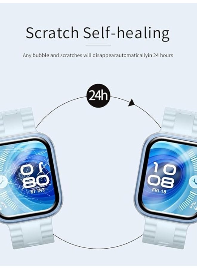 [3 Pack]PET Screen Protector For HUAWEI Watch Fit 4 (2025), Anti-Scratch Ultra-thin Clear PMMA Curved Protective Film Cover Accessories For Huawei Fit 4 - Image 3