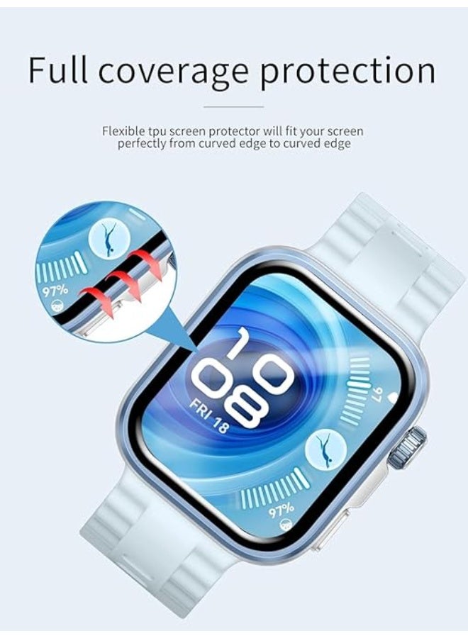 [3 Pack]PET Screen Protector For HUAWEI Watch Fit 4 (2025), Anti-Scratch Ultra-thin Clear PMMA Curved Protective Film Cover Accessories For Huawei Fit 4 - Image 4
