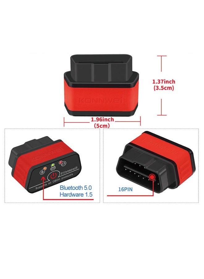 كونوي KW903 BT 5.0 Wireless Obd-II أدوات المسح التشخيصي للسيارات كاشف السيارة فاحص الماسح الضوئي لنظام IOS وأندرويد  - Image 2