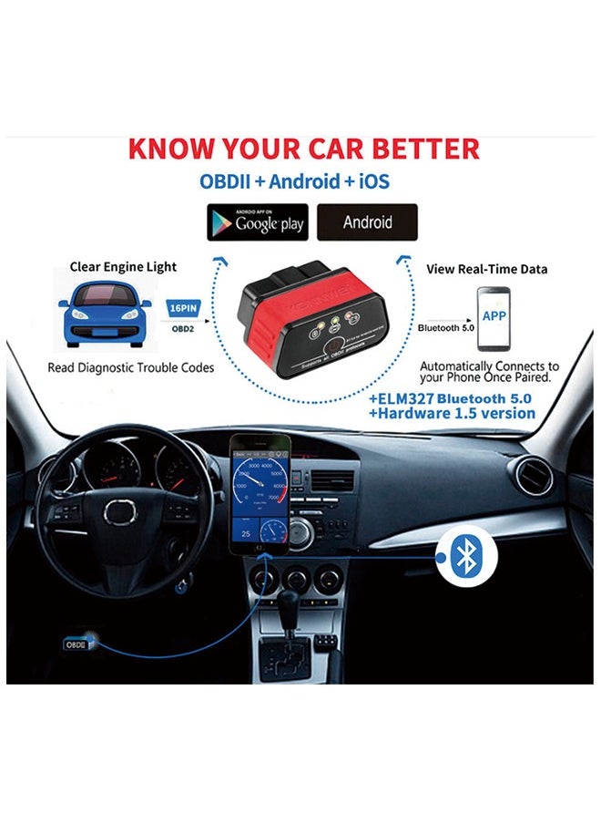 كونوي KW903 BT 5.0 Wireless Obd-II أدوات المسح التشخيصي للسيارات كاشف السيارة فاحص الماسح الضوئي لنظام IOS وأندرويد  - Image 3