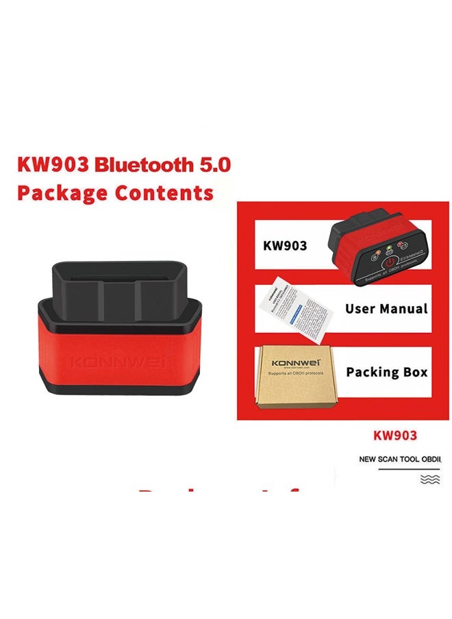 كونوي KW903 BT 5.0 Wireless Obd-II أدوات المسح التشخيصي للسيارات كاشف السيارة فاحص الماسح الضوئي لنظام IOS وأندرويد  - Image 5
