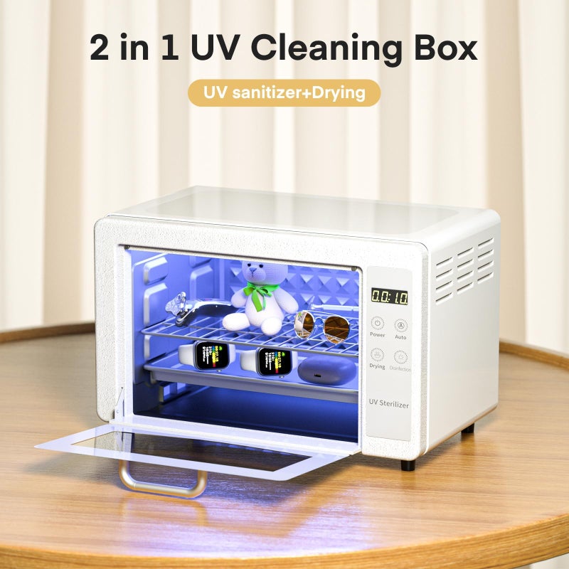Yofuly Sterilizer for Esthetician, 10L Large Sterilizer for Nail Tools, Multi-Functional Nail Cleaner Box, Large Capacity Cleaning Cabinet for Home Use, Barbers, Beauty Salons, and Spas(white) - Image 4