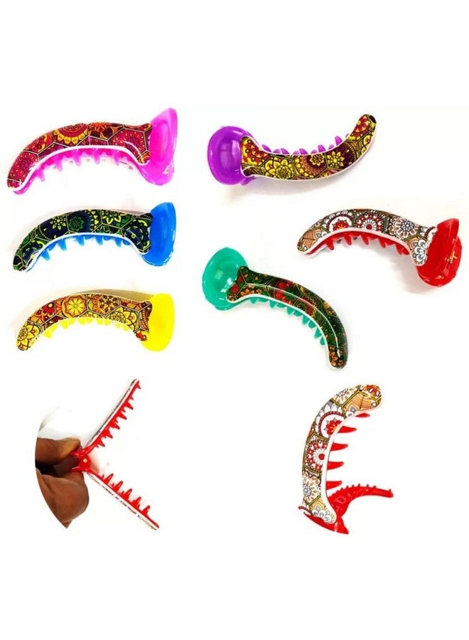 FICTIOUS Banana hair clutcher, Mirchi hair Clip, Claw Clip for Women and Girls (Multi Color) - Pack of 3. - Image 2