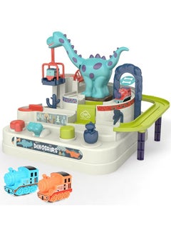 Goolsky Dinosaur Race Car Track Toys for Kids Toddler Boys Ages 1-3 3-5 4-7, Dinosaur Race Tracks Toys, Birthday Dinosaur Toys Gifts for 2 3 4 5 Year Old Boys  - Image 1