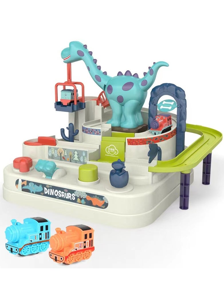 Goolsky Dinosaur Race Car Track Toys for Kids Toddler Boys Ages 1-3 3-5 4-7, Dinosaur Race Tracks Toys, Birthday Dinosaur Toys Gifts for 2 3 4 5 Year Old Boys  - Image 1