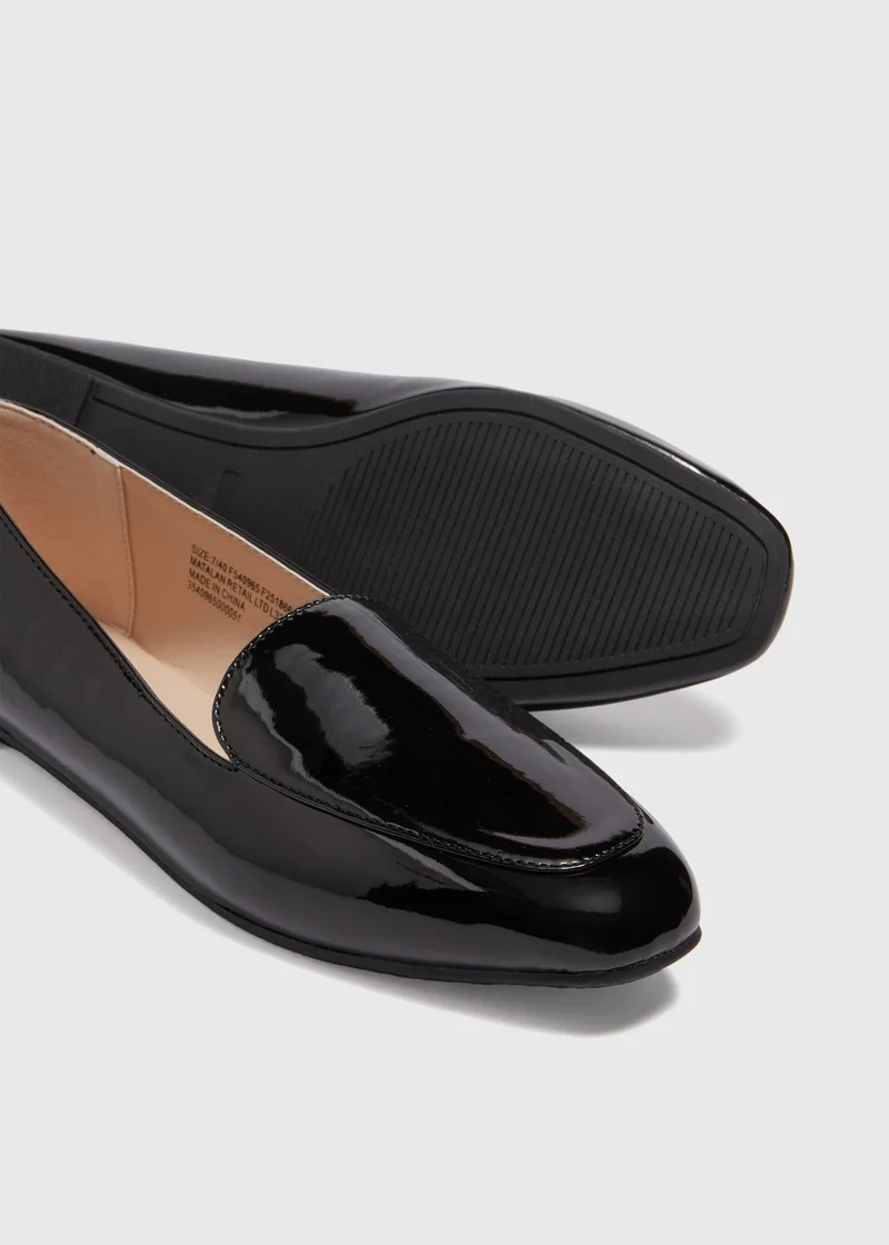 Matalan Black Basic Patent Loafers