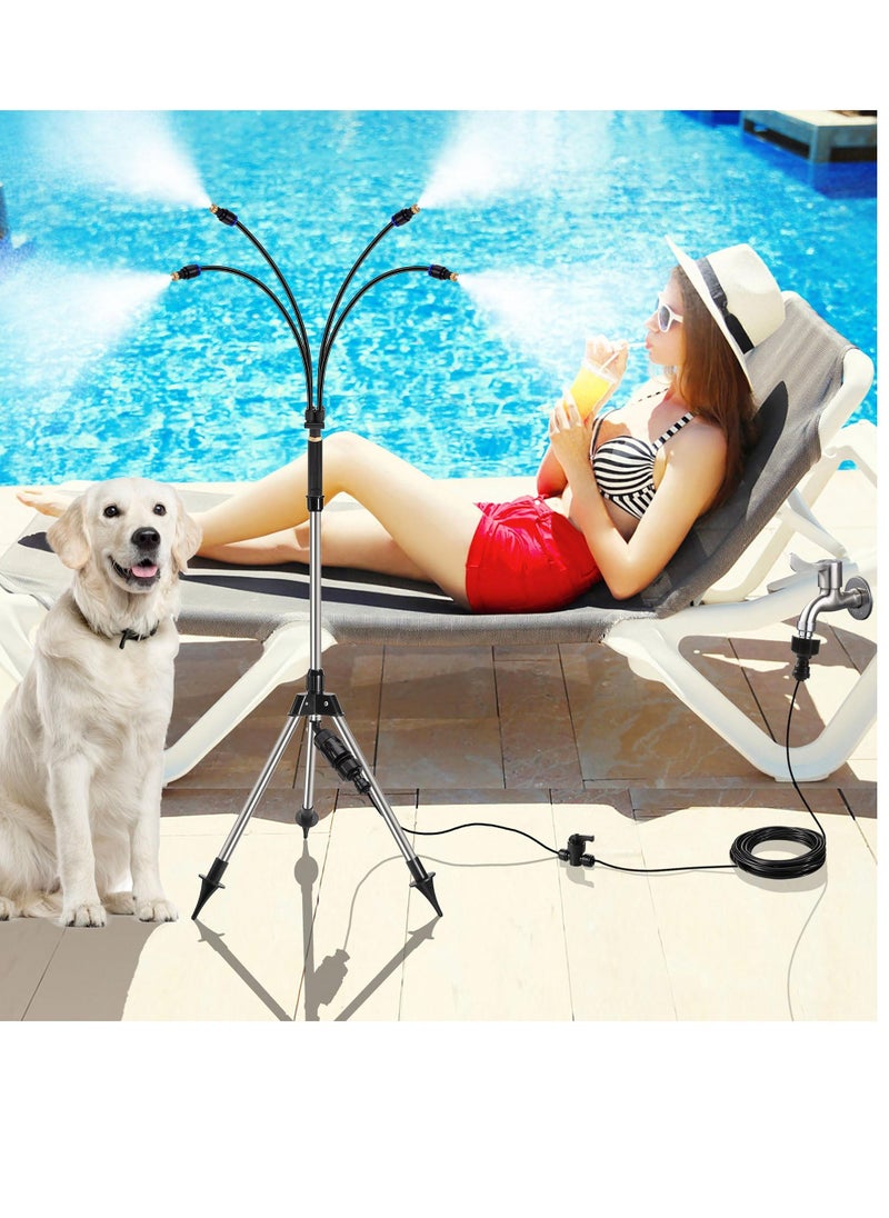 Generic - Standing Misters for Patio, Adjustable Height 4.1 FT Stand Misting System for Outdoor Cooling, Portable Stand Mister for Water Mist Playing, Patio Cooling, Backyard, and Porch - Image 1
