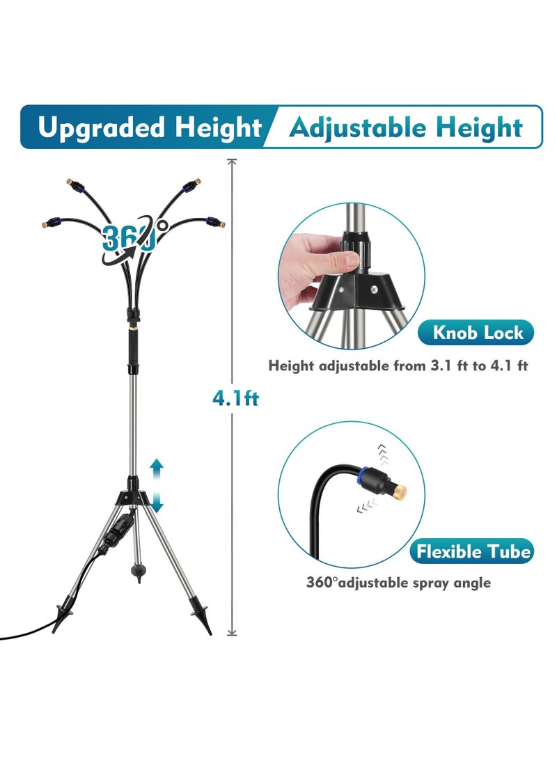 Generic - Standing Misters for Patio, Adjustable Height 4.1 FT Stand Misting System for Outdoor Cooling, Portable Stand Mister for Water Mist Playing, Patio Cooling, Backyard, and Porch - Image 1