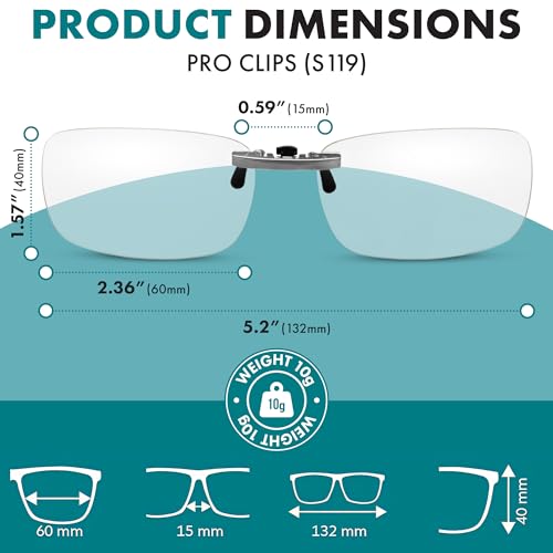 Prospek Blue Light Clip On Glasses I Computer Gaming Clip On Glasses I Digital Eyestrain Fatigue I Dry Eyes Relief Eye Protection Sleep Better I Anti Glare - Image 5