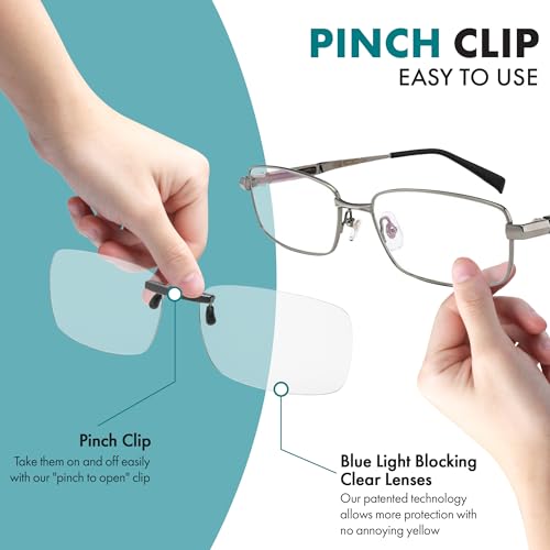 Prospek Blue Light Clip On Glasses I Computer Gaming Clip On Glasses I Digital Eyestrain Fatigue I Dry Eyes Relief Eye Protection Sleep Better I Anti Glare - Image 4
