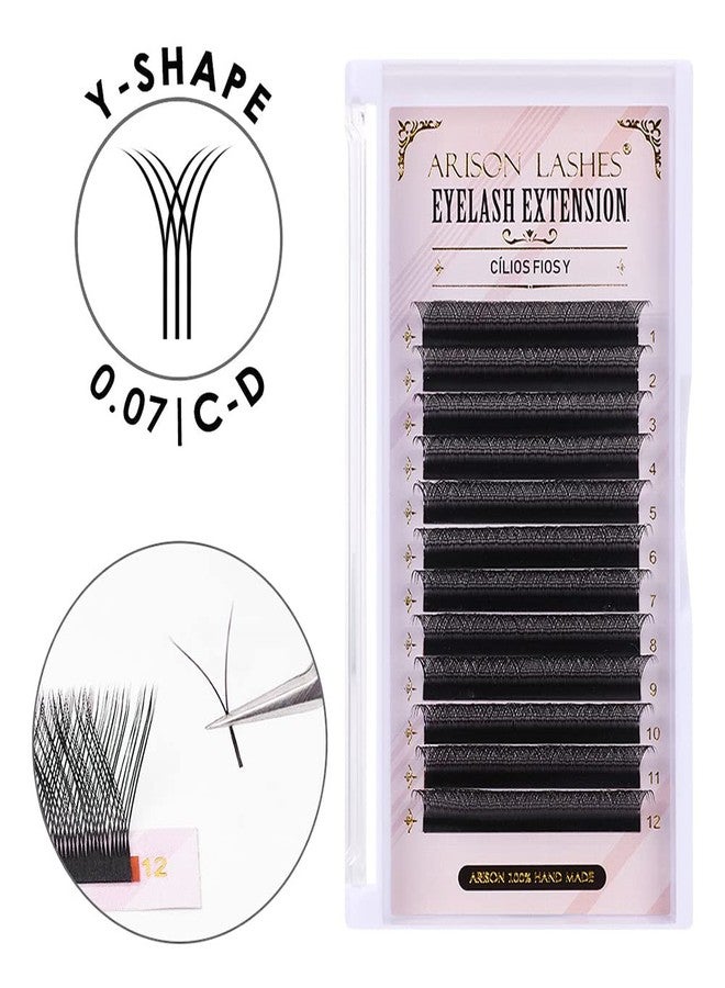 ARISON LASHES YY Eyelash Extensions C Curl 0.05mm Mixed Tray Lash Extension Easy Premade Fans 2D Soft Matte Black Volume Lashes Supply(0.05C-8-15mix) - Image 2