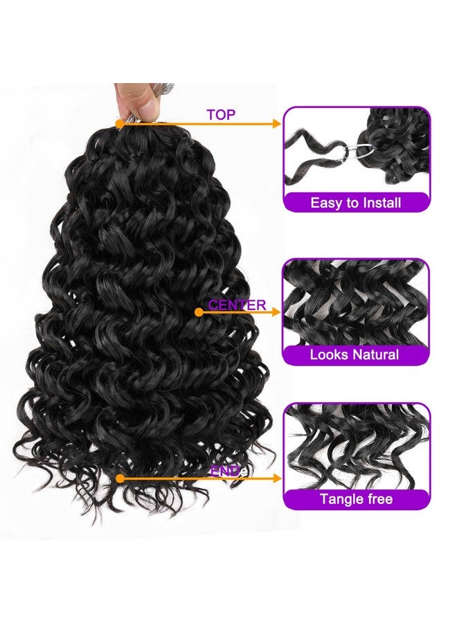 زيد ار كيو جوجو كيرل شعر كروشيه 10 بوصة مموج مائي، 8 حزم شعر كروشيه مجعد للشاطئ، تسريحات شعر طبيعية، ضفائر كروشيه عميقة للنساء، وصلات شعر كروشيه صناعية مموجة بالمحيط (10 بوصة 1B) - Image 3